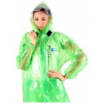 PVC Plastik - Anzug Regenanzug Damen modern 2-teilig Klettkragen grün gepunktet C888G