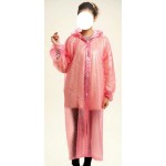 Plastik - Mantel Regenmantel Damen DD006 Pink gepunktet 