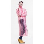 PVC Plastik - Mantel Regenmantel Damen QA9015TB blau transparent gepunktet 